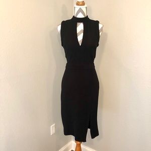 Bebe Cutout Mock Neck Midi Dress | Black